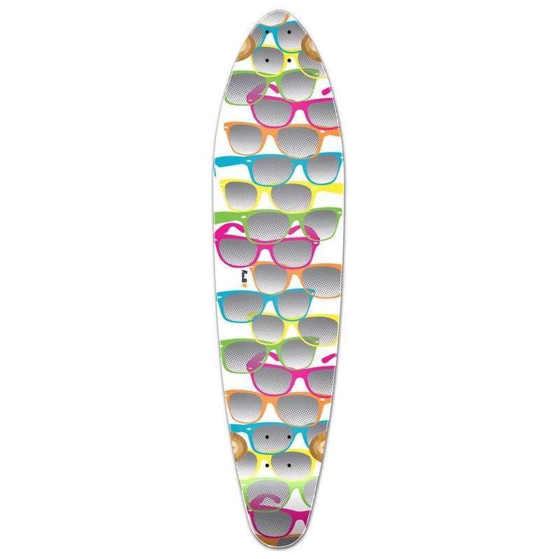 Punked Kicktail Shades White Longboard Deck Deck