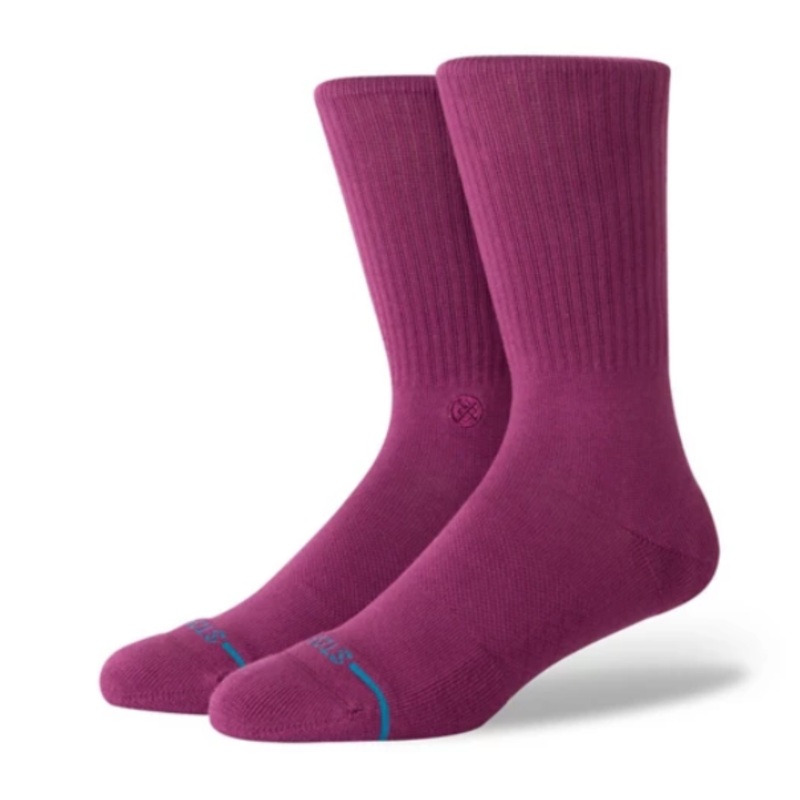 Stance Icon Crew Socks Berry Medium Berry