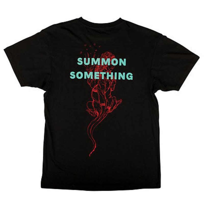 Welcome Skateboards Summon Komodo T Shirt Black/ Blue Extra Large