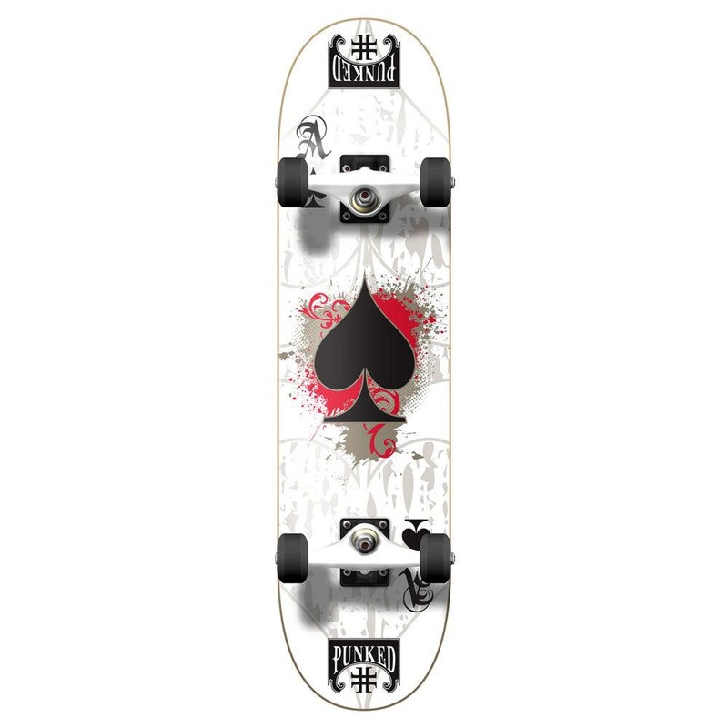 Yocaher Graphic Complete 7.75″ Skateboard – Ace White Complete