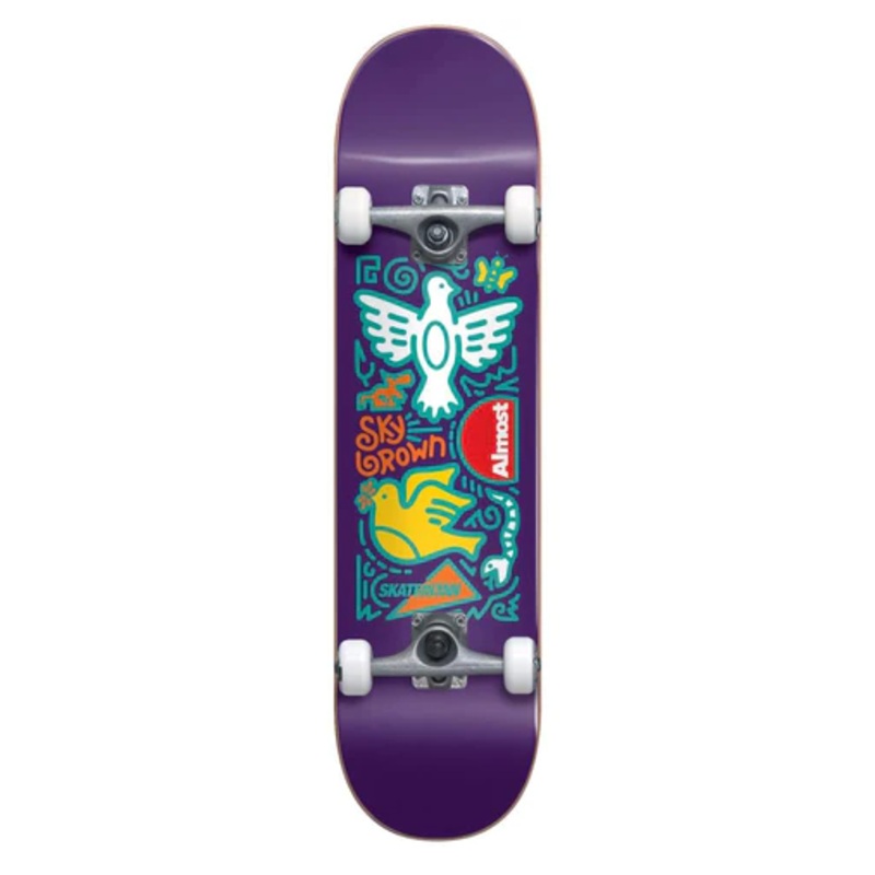Almost Skateistan Sky Doodle Purple 7.875 in 7.875 in