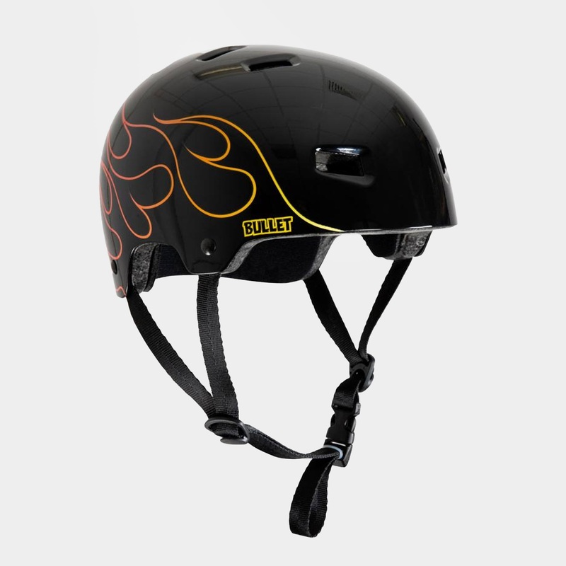 Bullet Graphic T35 Flame Helmet Youth One Size – Matt Black Kids OSFA
