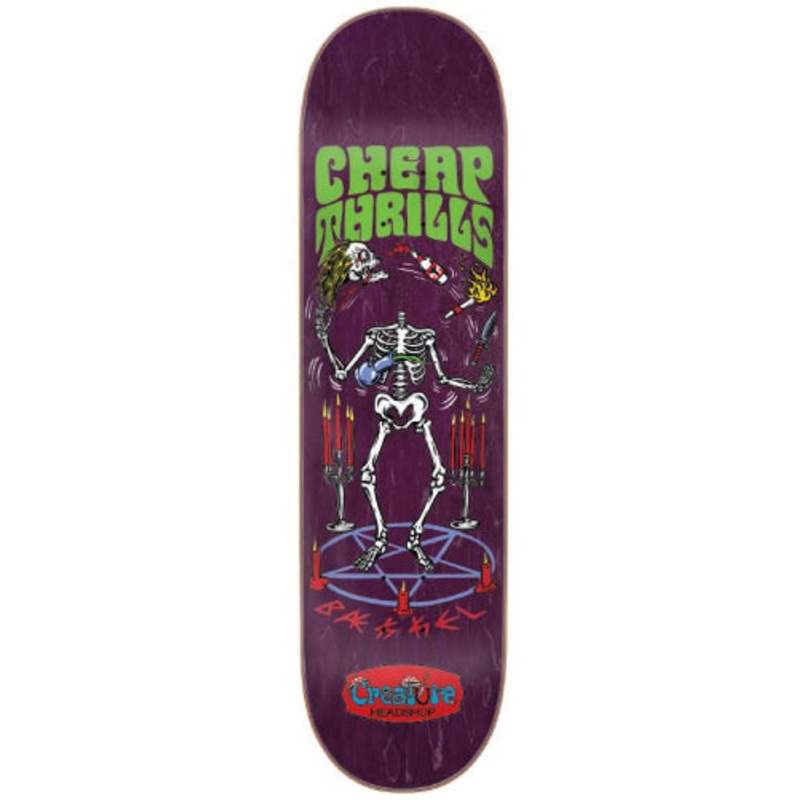 Creature Kevin Baekkel Cheap Thrills Skateboard Deck Purple 8.375″