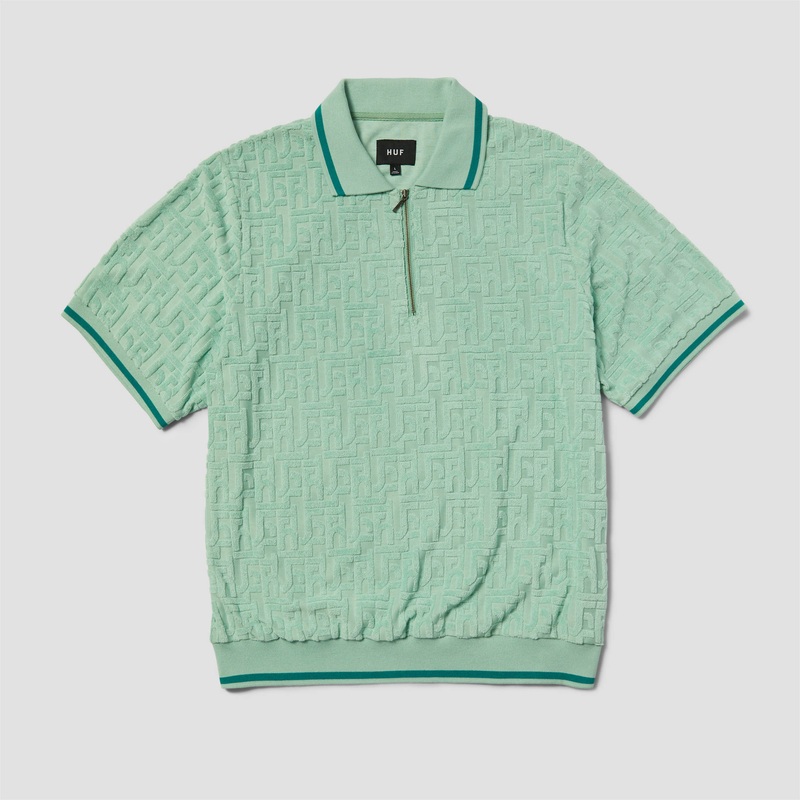 Huf Tether Jacquard Shortsleeve Terry Top Jade Small