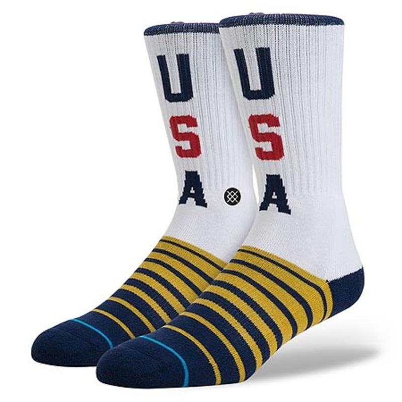 Stance Mead Crew Socks White Large
