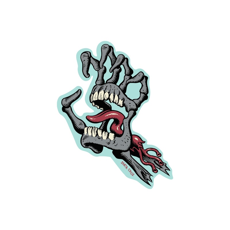 Bone Hand 4.77in Santa Cruz Stickers (25 Pack) Grey 3.75 in