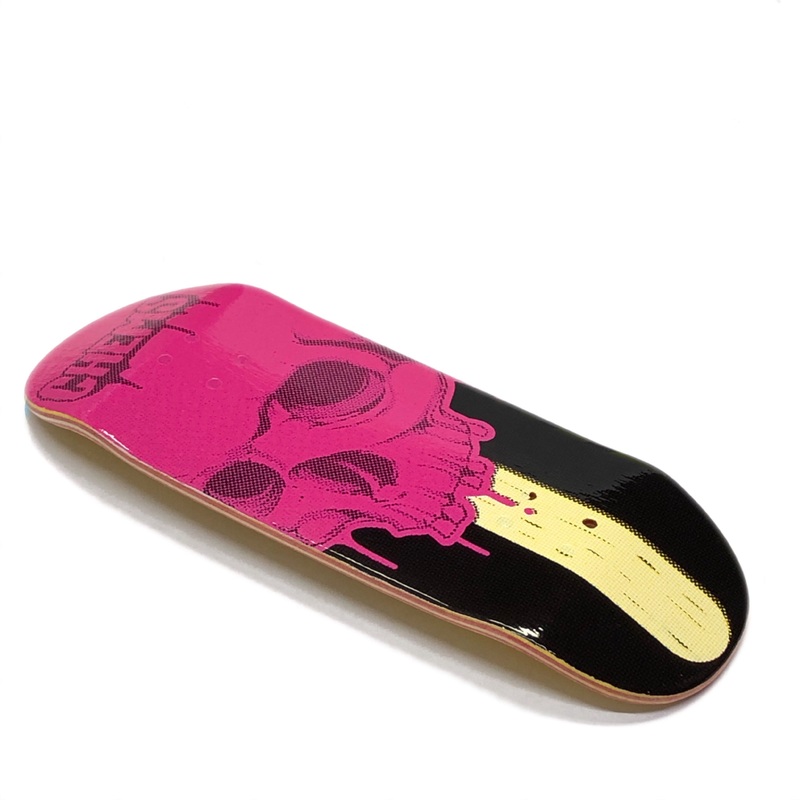 Chems Pink “PopSickSkull” Fingerboard Deck 29mm Mid-Pro Popsicle