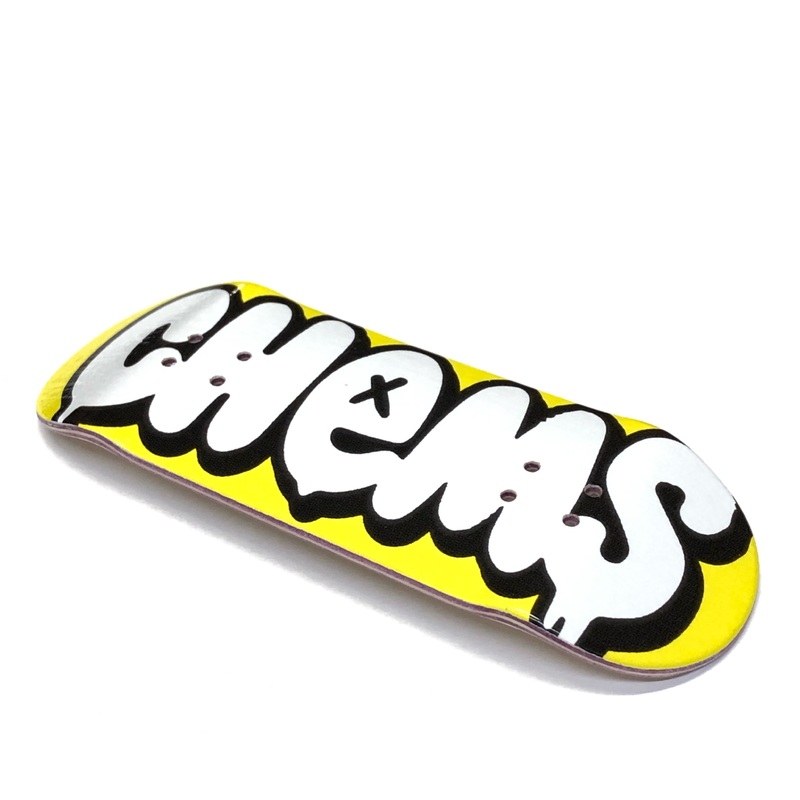 Chems Yellow “Bubbles” Fingerboard Deck 29mm Mid-Pro Popsicle