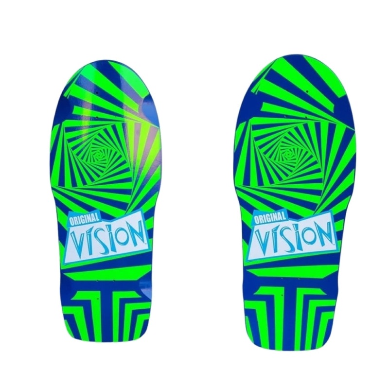 DOUBLE TAKE Vision ORIGINAL VISION “GATOR” reissue Skateboard Deck – Clear Spray Grip