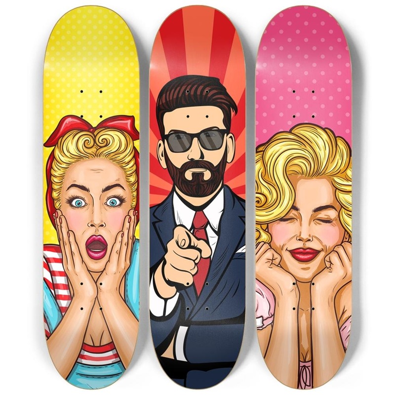 Epic Pop art Skateboard Wall Art No wall hangers