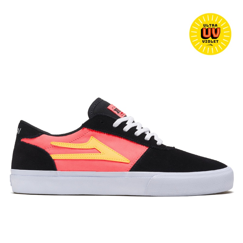 Lakai Manchester Skate Shoes – Black/Red UV Suede UK 7