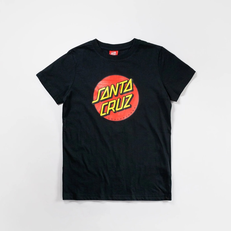Santa Cruz Youth Dot T-Shirt – Black Kids S