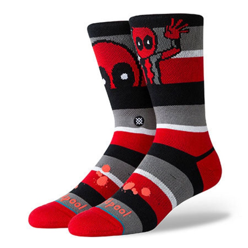 Stance Deadpool Stripe Socks Red Large