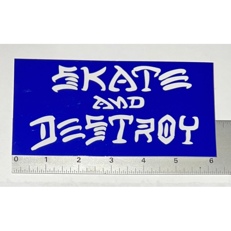 Thrasher Skate and Destroy Skateboard Sticker BLUE