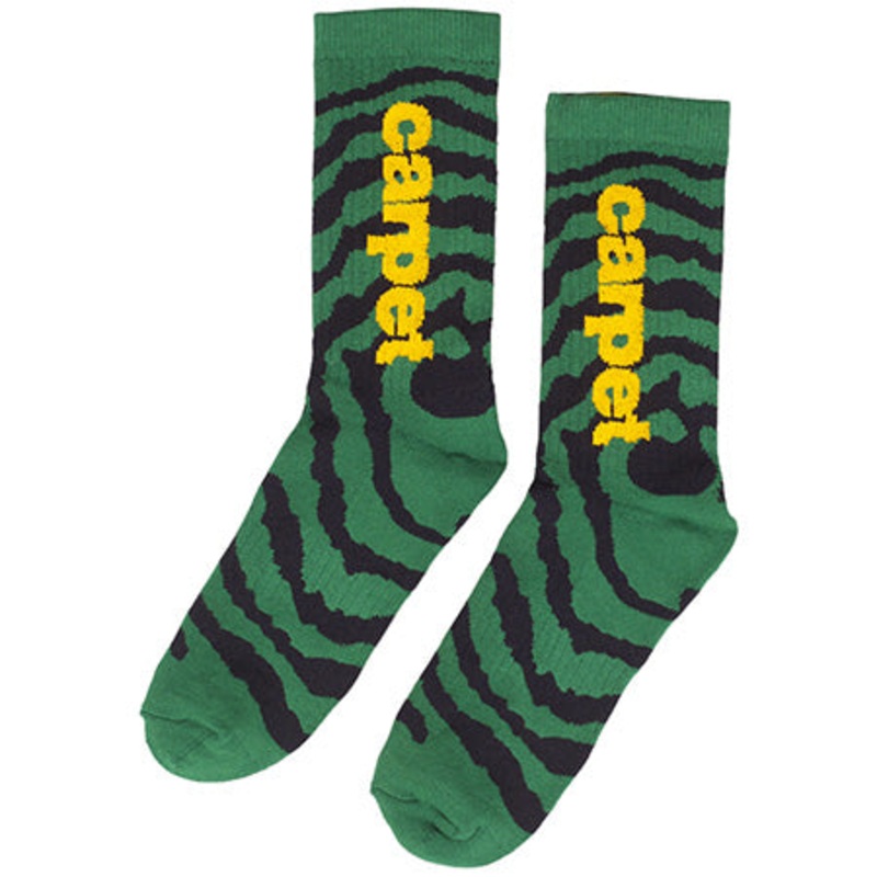 Carpet Company Spiral Crew Socks Green One size fits all
