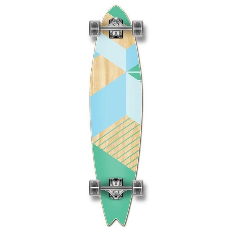 Fishtail Longboard 40 inch Geometric Green from Punked – Complete Complete