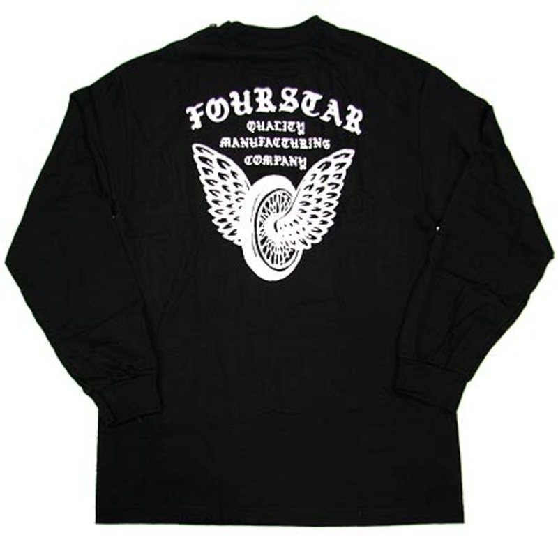 Fourstar Winged Wheel Long Sleeve T Shirt Black Medium