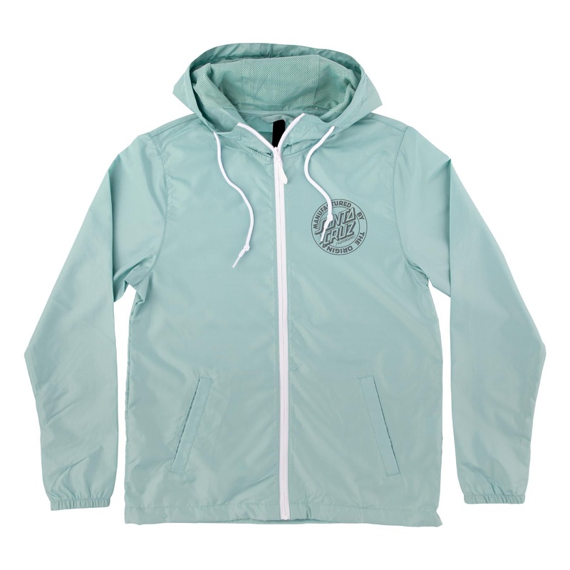 MFG Dot Lined Womens Santa Cruz Windbreaker Aqua/White XS