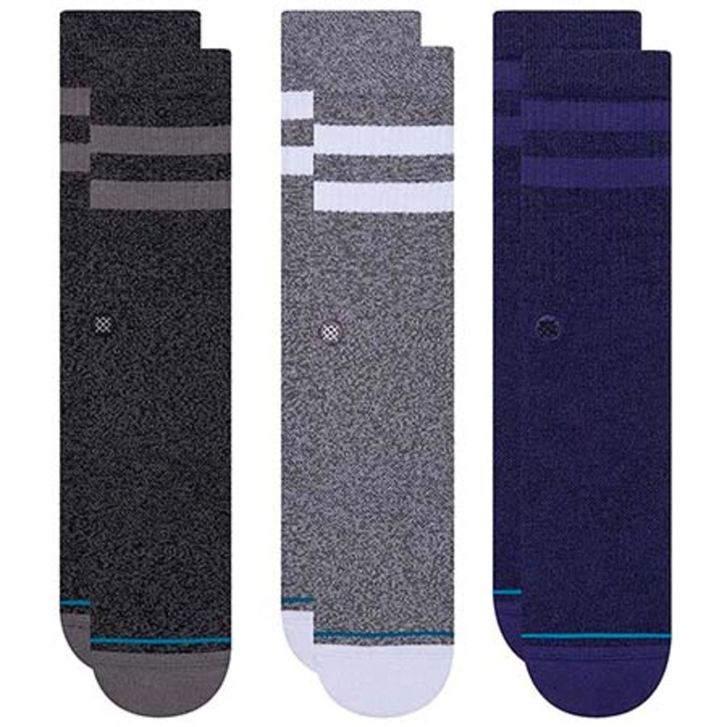 Stance Joven 3-Pack Crew Socks Grey Large