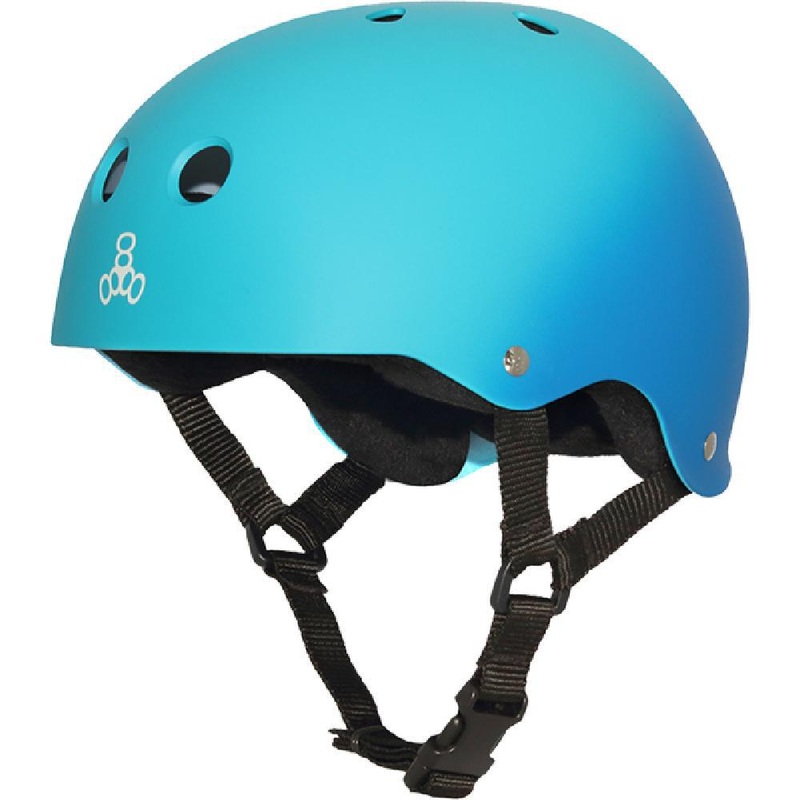 Triple 8 Sweatsaver Fade Rubber Blue Turqoise Skate Helmet XS