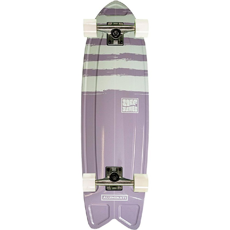 Aluminati Stripes 28″ Summer Surf Fishtail Cruiser Skateboard Complete