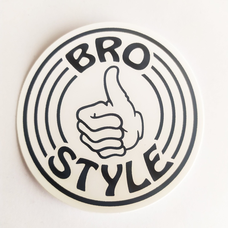 Bro Style Skate Sticker – White