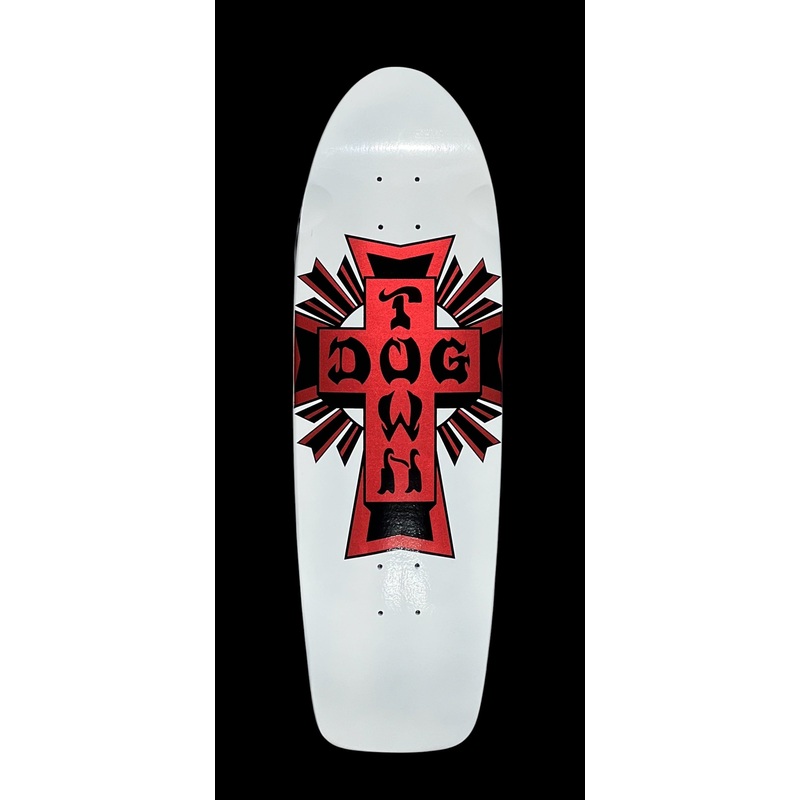 DogTown Red Cross 9 Skateboard Deck with Red Foil DT Grip