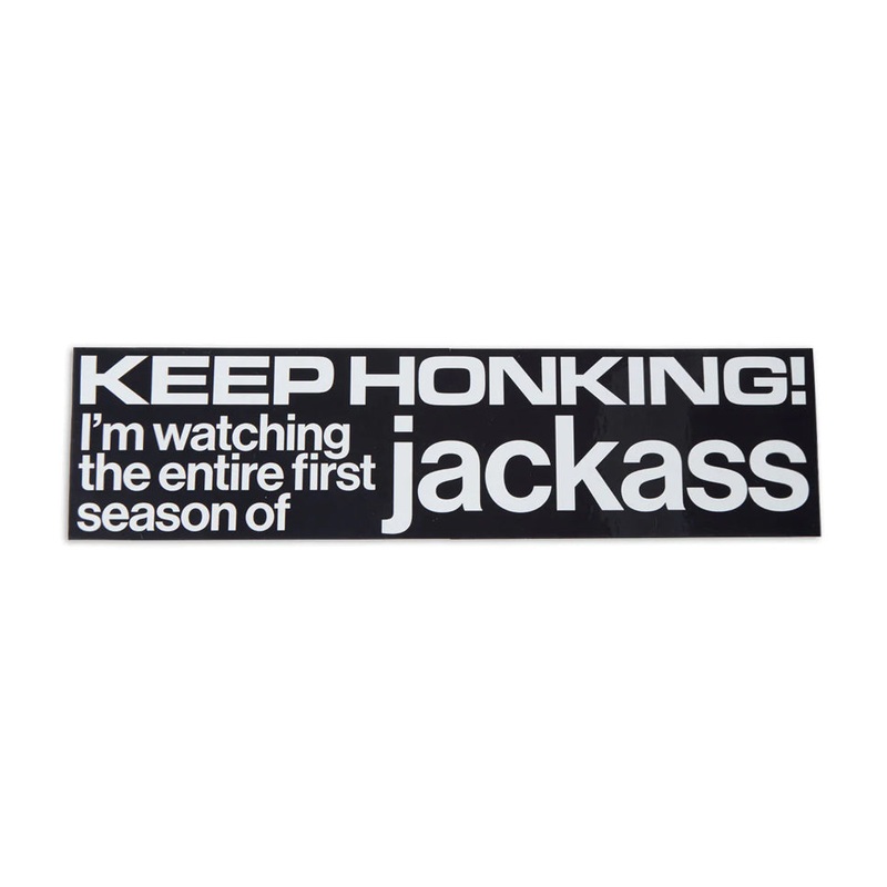Jenkem Keep Honking Jackass Bumper Sticker Multicolor 12″