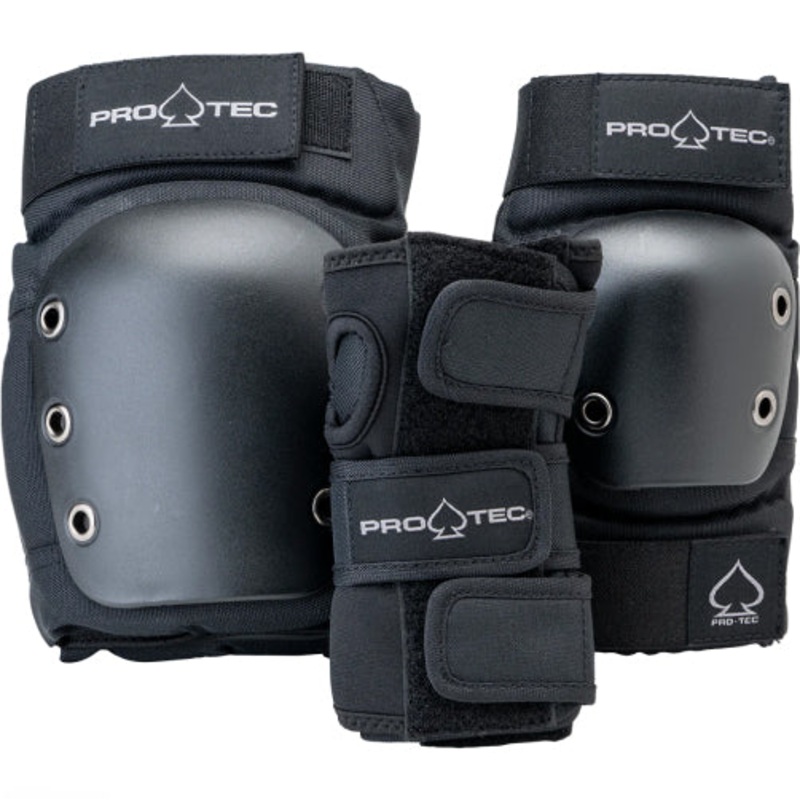 Pro-Tec Street 3-Pack Open Back Knee/Elbow/Wrist Pad Set Black Small