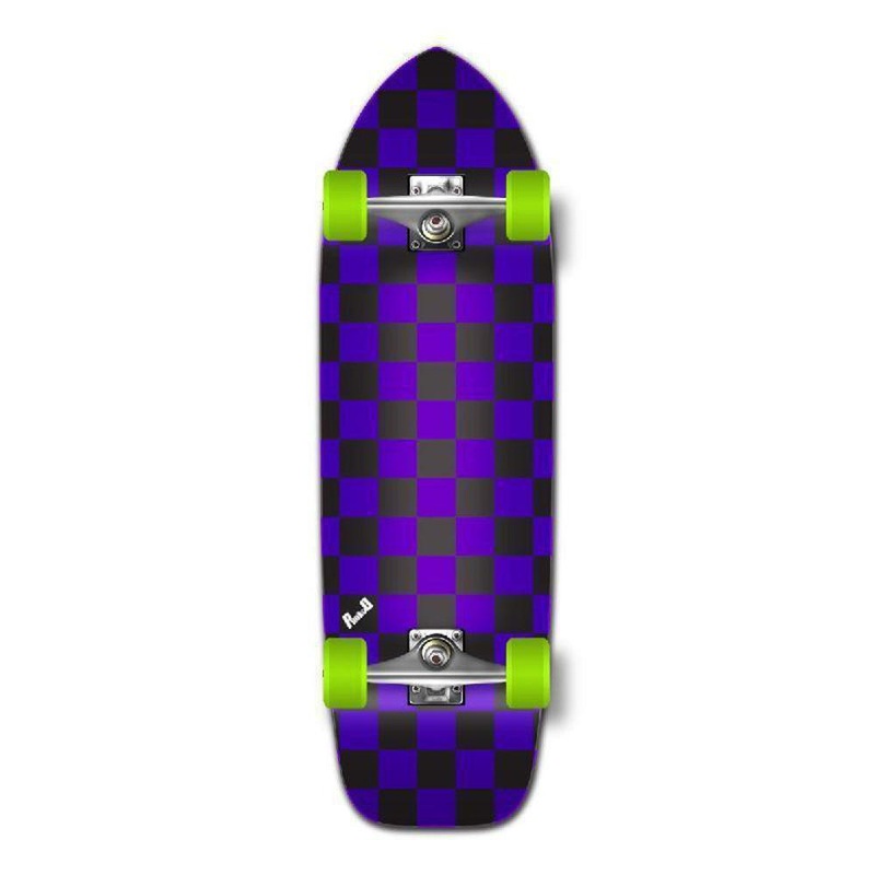 Punked Checker Purple 33″ Old School Longboard Complete