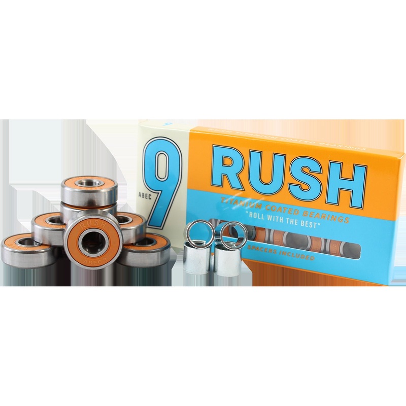RUSH ABEC 9 BEARINGS WITH SPACERS SINGLE SET