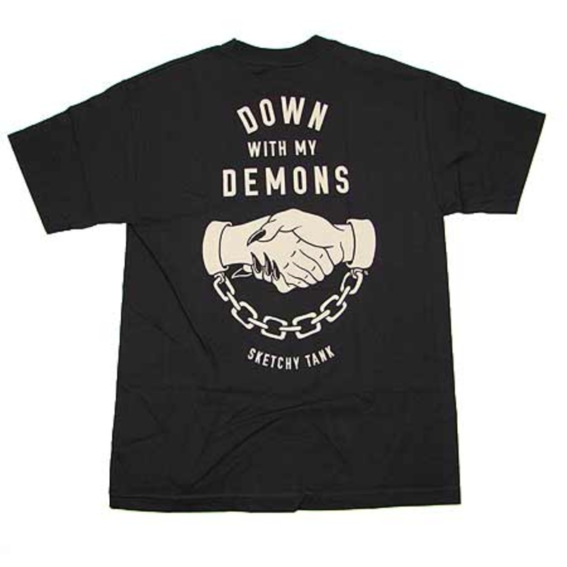 Sketchy Tank Demons T Shirt Black Medium