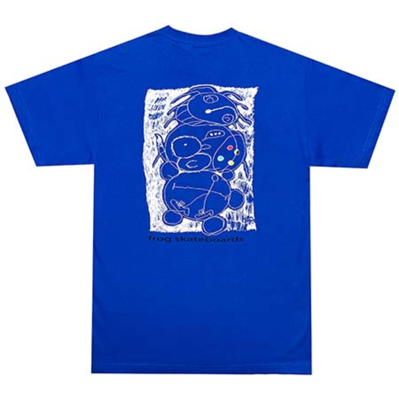 Frog Skateboards Crazed Painter T Shirt Royal Blue Extra Large