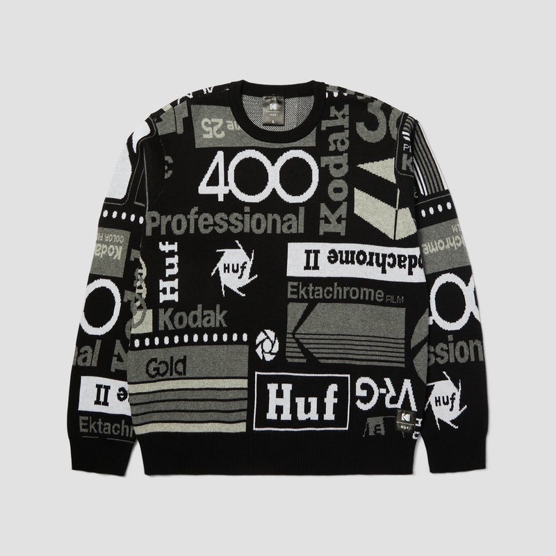 Huf x Kodak Dark Room Jacquard Knit Sweater Black Small