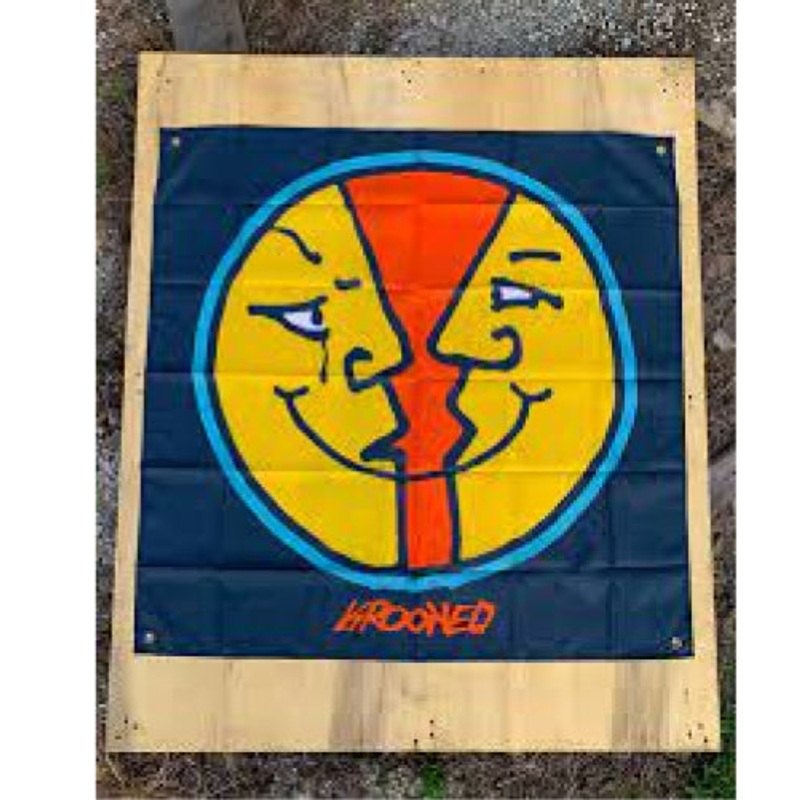 Krooked Moonface Lavender Wall Banner