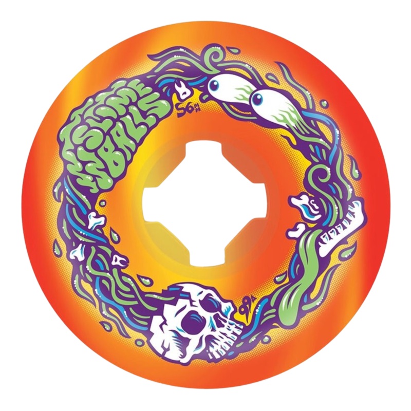 Summer SANTA CRUZ SLIME BALLS BRAINS SKATEBOARD WHEELS 56mm Orange