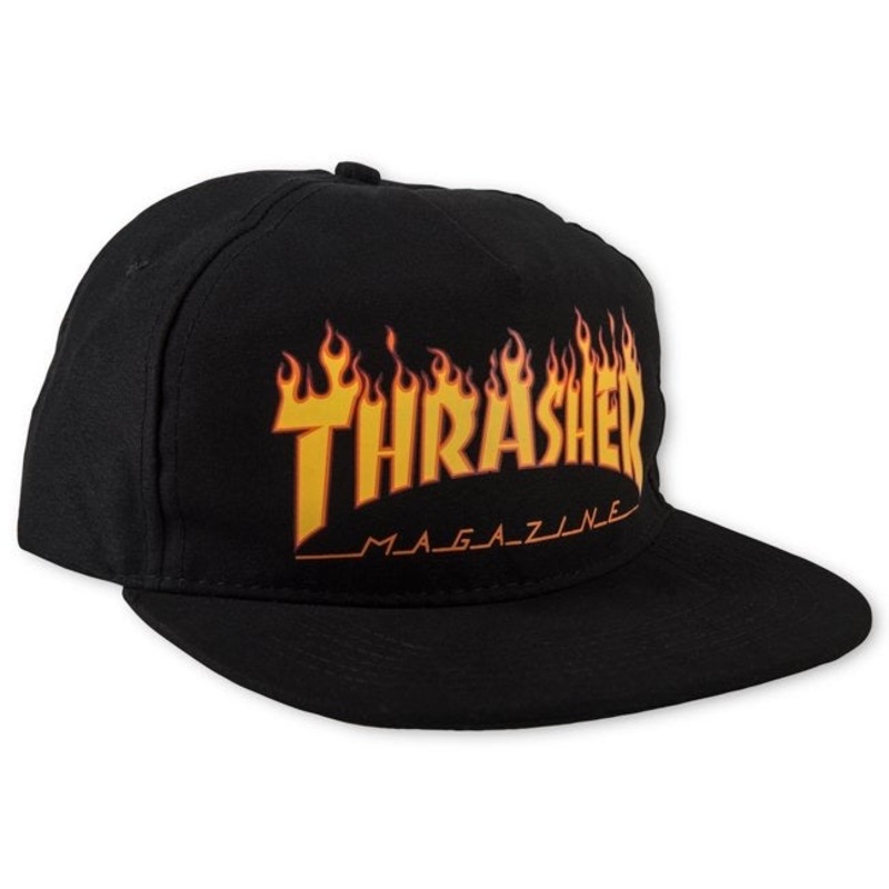 THRASHER Flame Logo Snapback (Black) OS