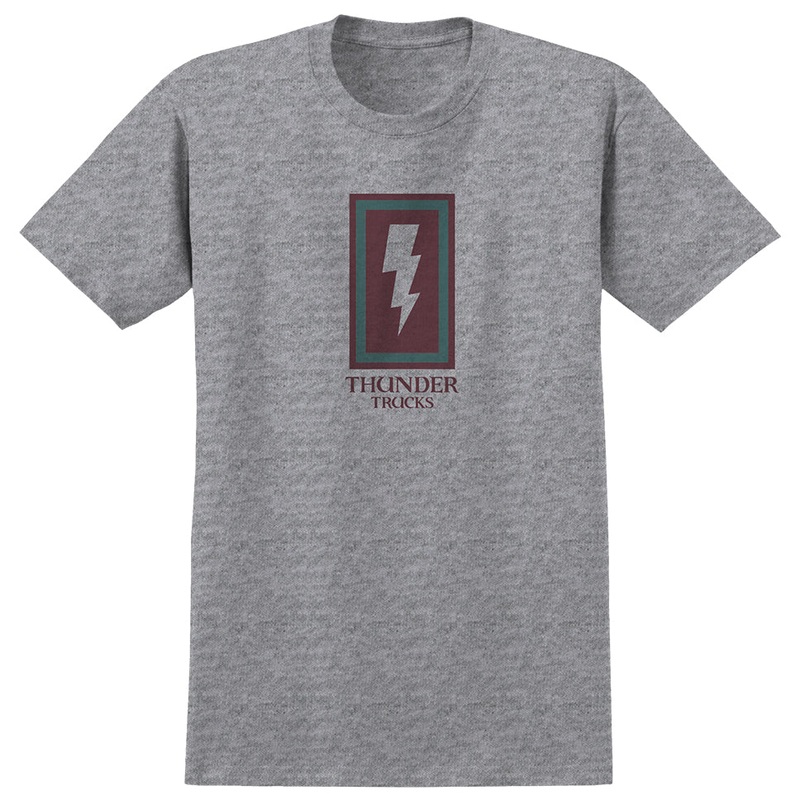 Thunder Boxed Bolt T Shirt Grey/ Maroon Medium