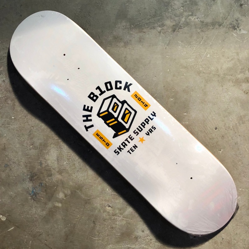 Block – 10 Year Anniversary Roots Logo Deck – White 7.5″