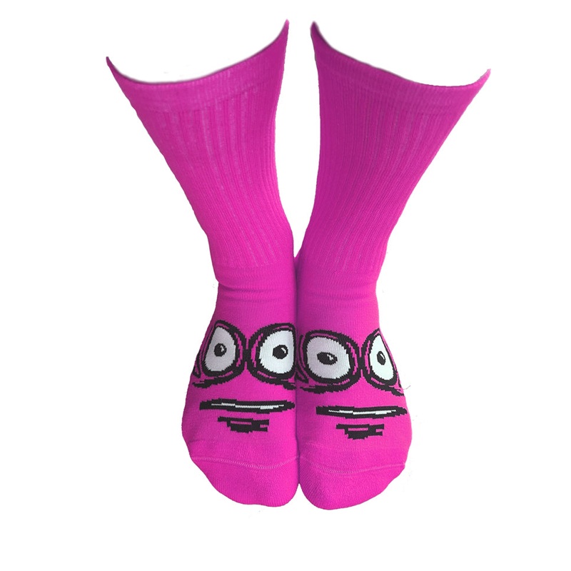 Heroin Skateboards Egg Crew Socks Pink One Size Fits All