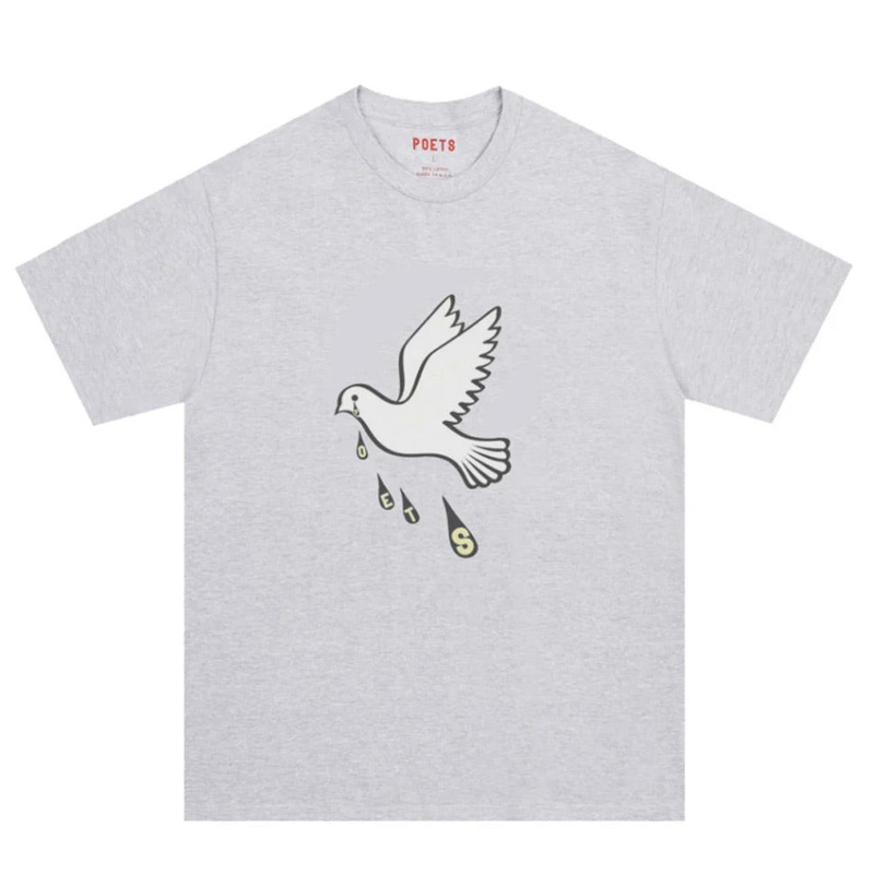 Poets Dove T Shirt Graphite Grey Medium