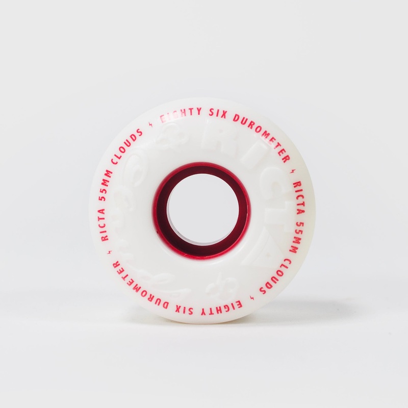 Ricta Wheels – 55mm – Clouds 86A – White/Red 55mm 86