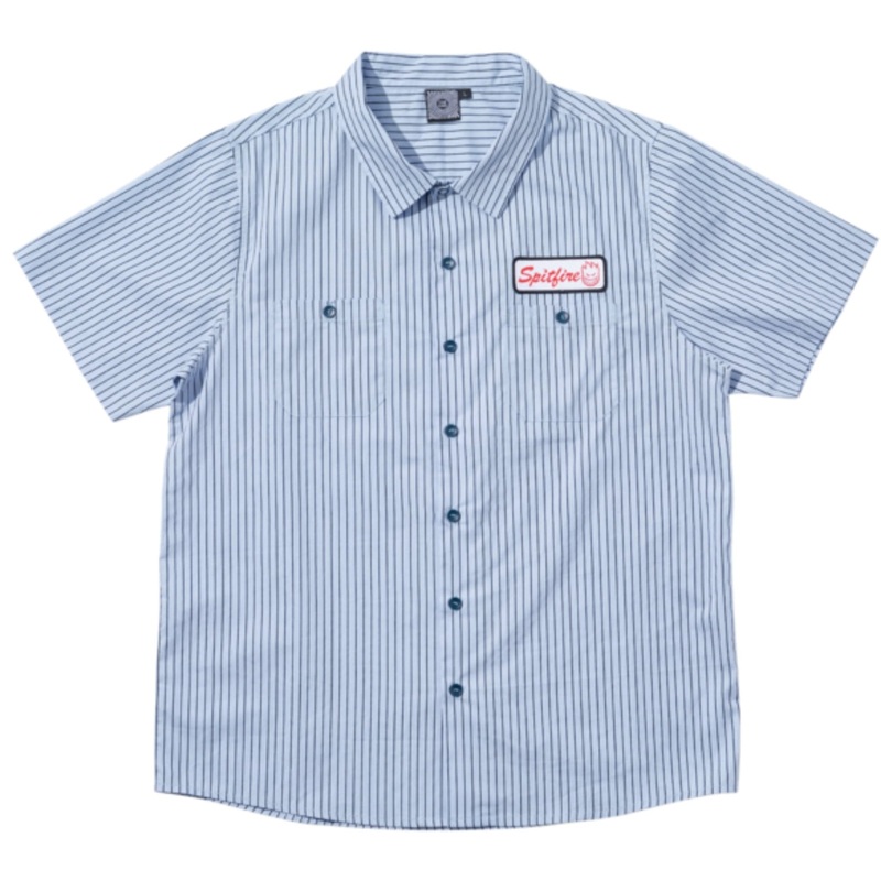 SPITFIRE CHROME VENOM WORK-SHIRT LT BLUE STRIPE M