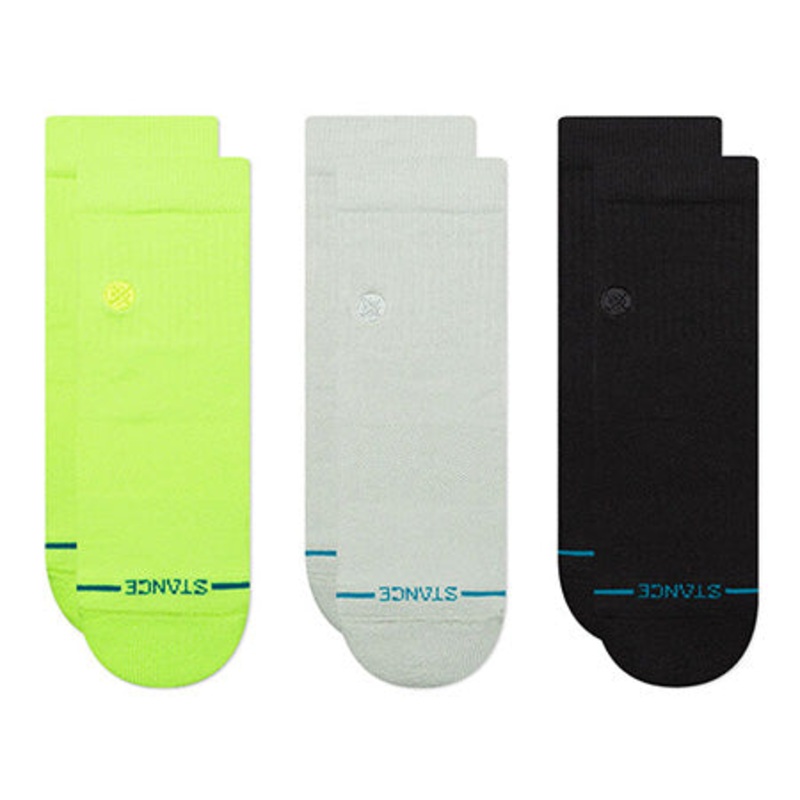 Stance Icon Quarter 3 Pack Socks Multi-Color Large