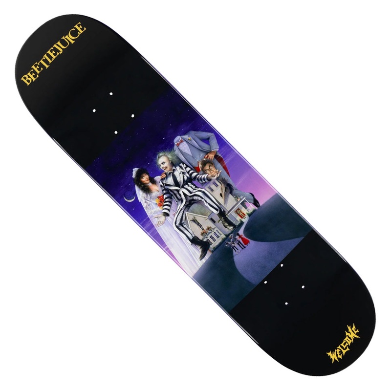 Welcome Skateboards Beetlejuice Showtime Deck Purple Dip 8.5 x 32.35 WB:14.5
