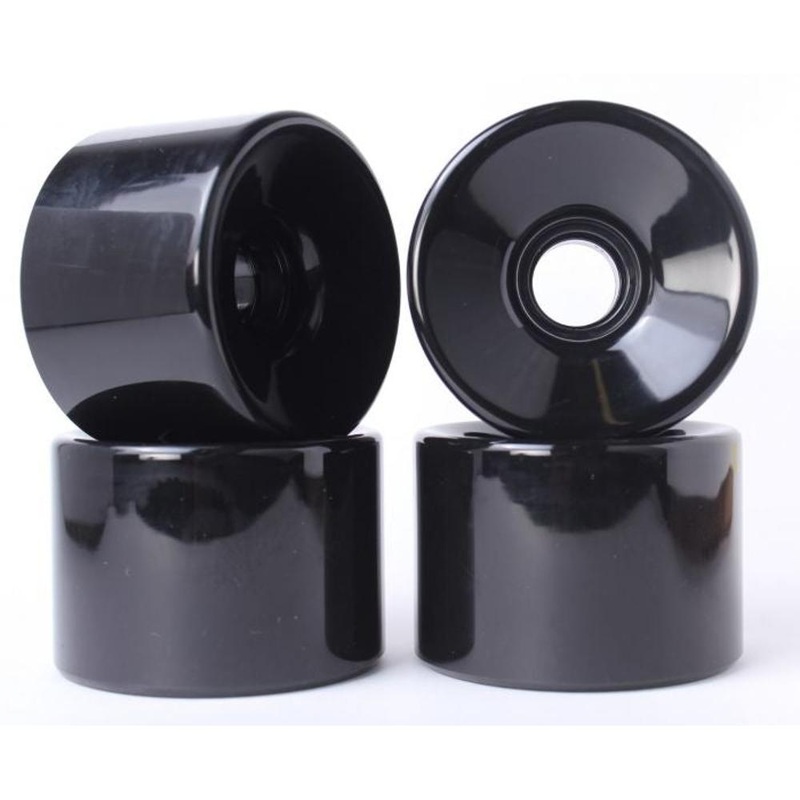 Black Square Lipped Longboard Wheels 76mm x 78a