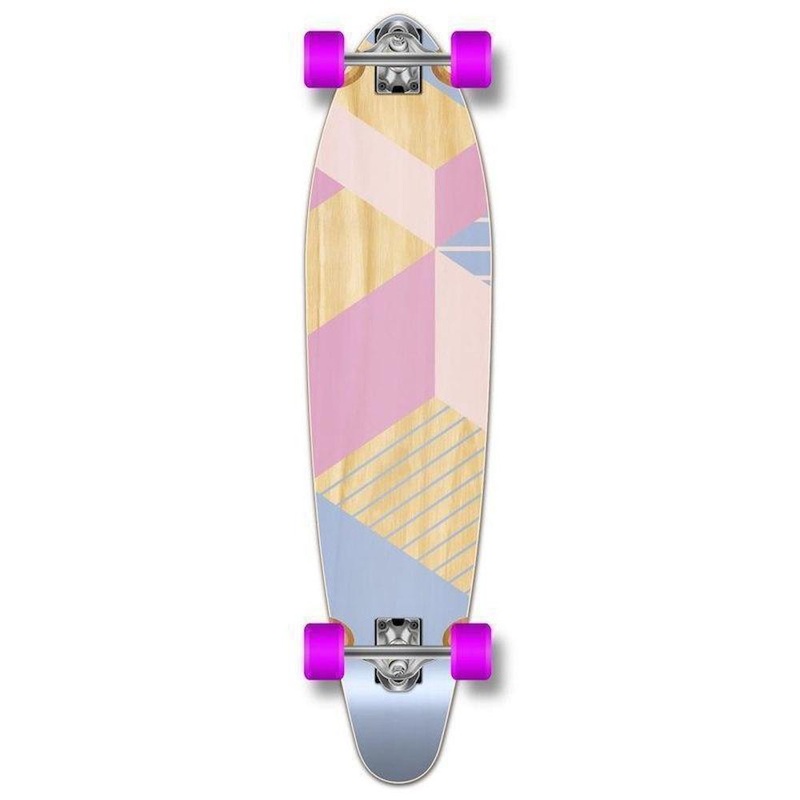 Geometric Purple 40″ Kicktail Longboard from Punked – Complete Complete