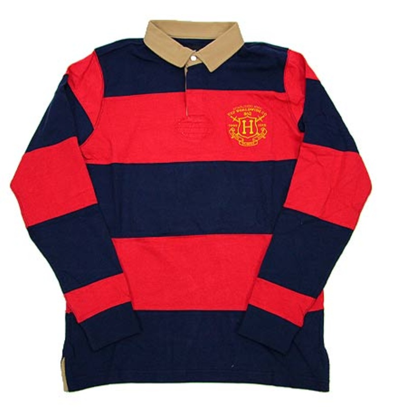 HUF Scholar Rugby Long Sleeve Polo Shirt Red Extra Large