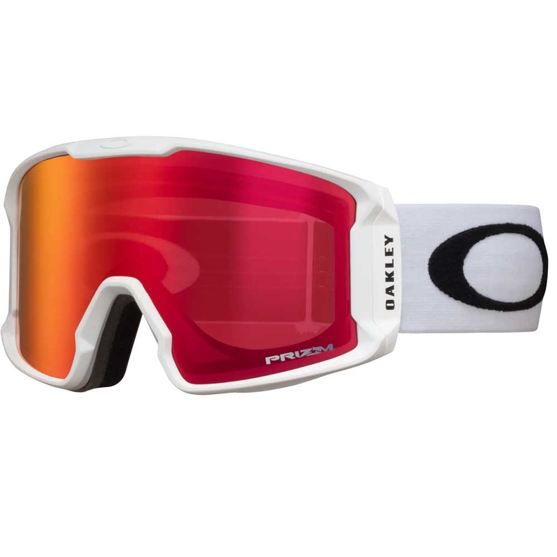 Oakley Line Miner L Snow Goggles – 2025 Matte White with Prizm Snow Torch Iridium Lenses White Red