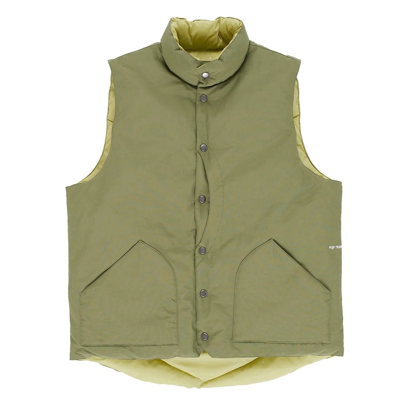 Pop Trading Co Quilted Reverisble Vest Four Leaf Clover M